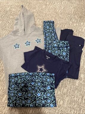 kidpik Navy, Gray & Light Blue Star Lounge Set